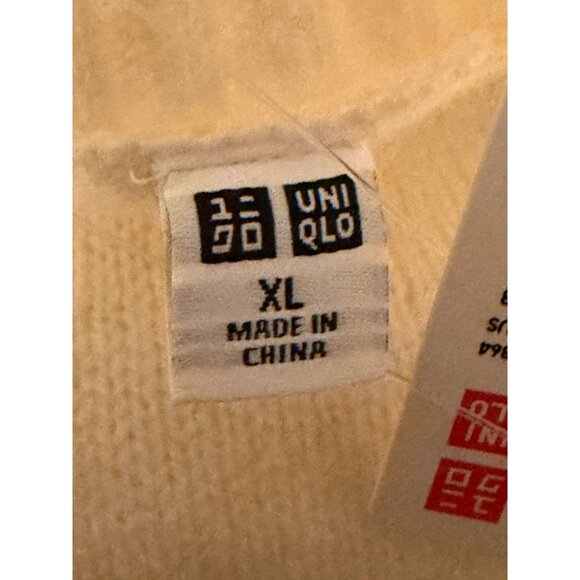 NWT Uniqlo Wool Blend Sweater Dress XL Cream Mock Neck Minimalist Neutral Cozy - Picture 6 of 9